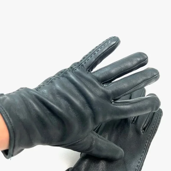 Leather Roots Black Thinsulate Women's Gloves Medium Black Driving gloves - Picture 8 of 9